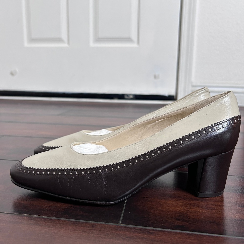 NWOB Vintage Bally Locle Style Flex Leather Pumps Women 7.5C  Quiet Luxury - Picture 4 of 9